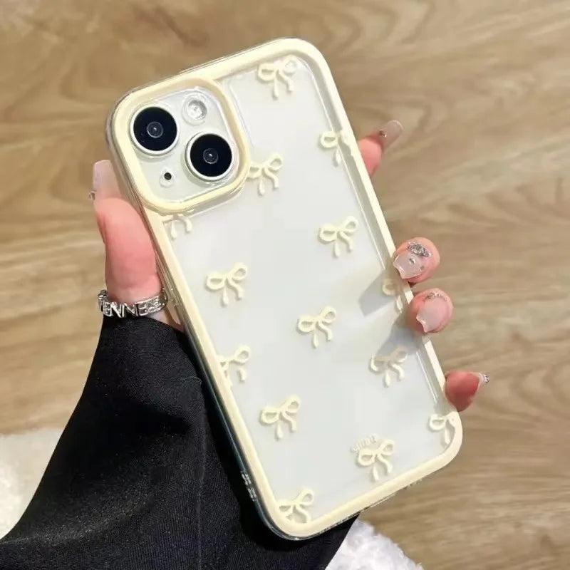 Şəffaf Yay Dizaynlı iPhone Çexolu