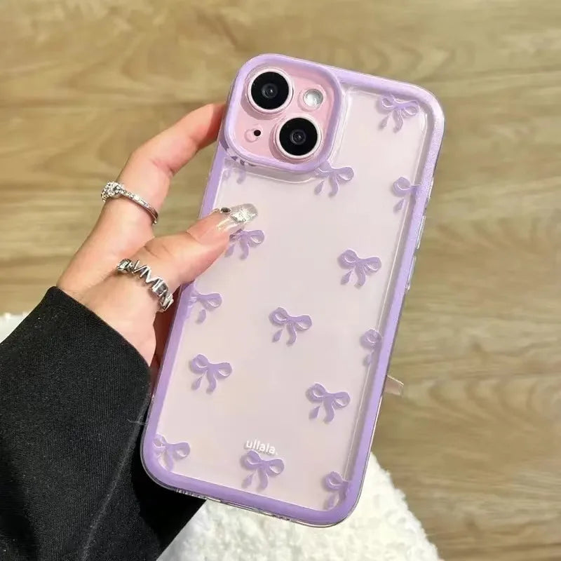 Şəffaf Yay Dizaynlı iPhone Çexolu