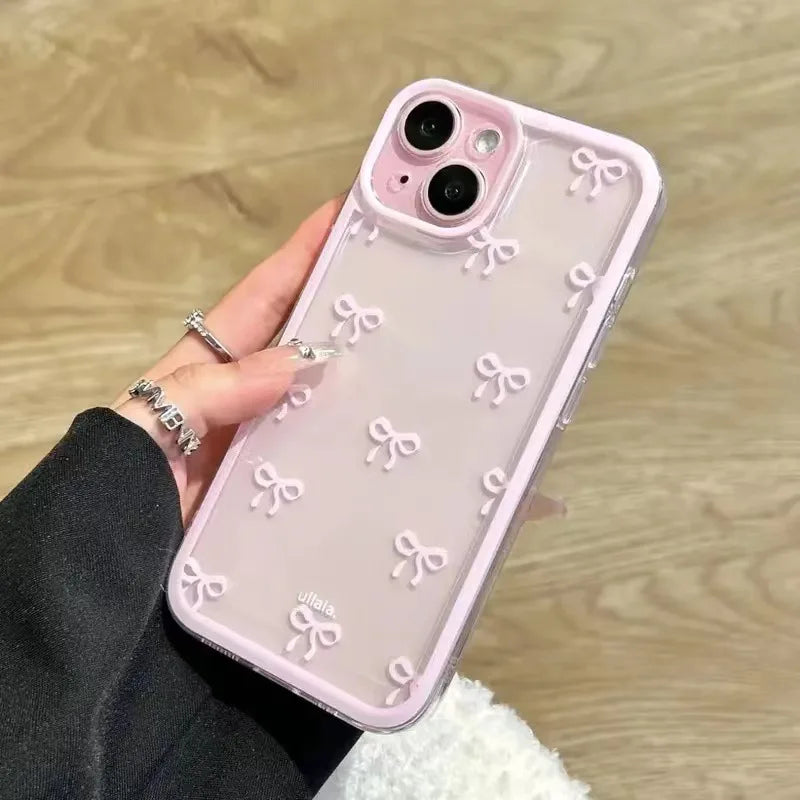 Şəffaf Yay Dizaynlı iPhone Çexolu